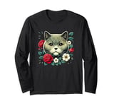 Roses Flowers British Shorthair Long Sleeve T-Shirt