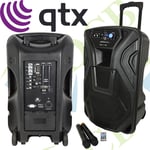 QTX Busker 15 Portable PA Speaker INC WIRELESS MICS USB SD BLUETOOTH & FM Radio