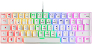 MK60 Blanc, Clavier Gaming Mécanique FRGB, Antighosting, Switch Mécanique Marron, Langue Français.[V697]