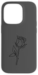 Coque pour iPhone 14 Pro Rose noire abstraite dessin minimaliste Line Art