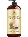 Handcraft Blends Fractionated Coconut Oil - 473 ml - 100% Pure and Natural - Premium Grade Carrier Oil - Hair and Body Oil - Massage Oil - Hexane-Free