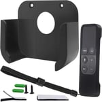 Support Mural Avec Coque De Télécommande Compatible Avec Apple Tv4 4K ¿ Tv Mount Et Étui De Protection À Distance Siri Pour Apple Tv 4/4K [4E Génération] (Noir)