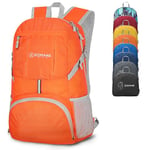 ZOMAKE 35L Sac a Dos Pliable Léger Sac à Dos De Randonnée Packable Daypack Pour Femme Homme Sports Et Plein Air(Orange)