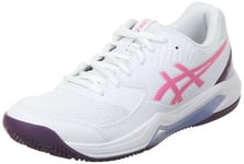 Asics Femme Gel-Dedicate 8 Padel Sneaker, White Dragon Fruit, 39 EU