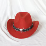 Mintunvihreä Western Cowboy Hat Naisten miesten poimutettu cowboy Tyttö Fedora nahkaisella Fedora Toca Toca Ritarihattu