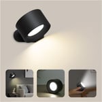 Applique Murale Interieur, Lampe Murale Touch led avec Port de Charge usb Contrôle Tactile, 3 Niveaux de Luminosité 3 Températures Rotatifs 360°