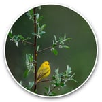 2 x Vinyl Stickers 25cm - Little Yellow Bird Tree Rain Nature  #45583