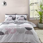 Sassy B Playboy Bedding Retro Geo Bunny Reversible King Duvet Cover Set with Pillowcases White