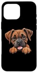 Coque pour iPhone 16 Pro Max Boxer mignon pour homme et femme