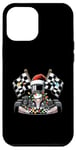 Coque pour iPhone 12 Pro Max Chapeau de Noël Go Kart Racing Karting Racer