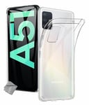 Housse etui coque silicone gel Samsung Galaxy A51 + verre trempe - TRANSPARENT T