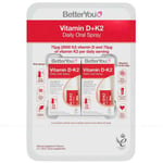 BetterYou Vitamin D+K2 3000IU Bones Support Peppermint Oral Spray Pack 2 x 12ml