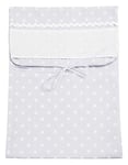 Filet - Sac Porte-Layette XL en Tissu, Grande Enveloppe Premières Changes Fille avec Insert en Toile Aida à Broder, 100% Made in Italy, Couleur Gris Perle