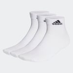 Adidas Thin and Light Ankelsokker, 3pk White/Black L (43-45)