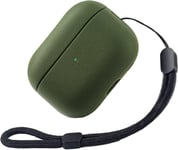 Coque pour AirPods Pro 2, Touche de Cuir Etui Airpods Pro 2,Protection Airpods Pro 2eme Generation avec Dragonne,Anti-Antichoc Housse pour Apple AirPods Pro 2 Étui de Chargement(Vert Militaire)