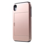 IPhone XR cover med en kortholder - Rose guldfarvet