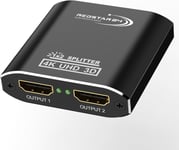 HDMI Splitter 4K@60Hz,1 Entrée 2 Sorties HDMI,Répartiteur HDMI 1 in 2 Out,Prend en Charge HDCP,4K,3D,UHD,1080P-Compatible avec xbox,PS4,Roku,Firestick,HDTV et Apple TV.[Y7]