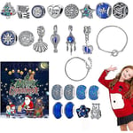 24 Days Christmas Countdown Surprise Blind Box - DIY Jul Adventskalender Armband Halsband Set