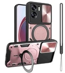 GOTOURED for Honor 90 Lite Case/Honor 90 Lite Phone Case,Metal Big Stand Ring Holder,Camera Lens Protector,Slim Full Protection Shockproof Women Men Cases Cover for HONOR 90 Lite 6.7” (Rose Gold)