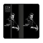 Cokitec Housse Cuir Portefeuille pour Samsung Galaxy A03 Musique Johnny Hallyday Noir