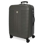 Roll Road India Grey Big Suitcase 55x80x29 cm Rigid ABS Combination Lock 108 Litre 4.7 kg 4 Double Wheels