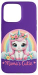 iPhone 15 Pro Max White Unicorn Pink Mane Pastel Rainbow Floral Cloud Case