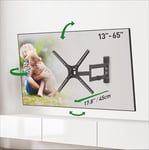 Support Mural Pour Televiseur De 13 A 65 Poucesorientable/Inclinablemouvement Completplat Et Incurvesupporte Jusqu'A 40 Kgbrevetepour Ecran Lcd Led Oledvesa Max.400 X