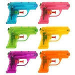 Henbrandt 6x Neon Water Pistols 11cm Kids Toys Summer Fun Paddling Pool Garden Party Water Gun Pocket Money Toy Outdoor Game