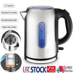 Portable Electric Kettle Fast Boil Jug 2200W 1.7L Stainless Steel Swivel Base