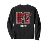 MTV Music Television Plays Grunge Plaid Big Chest Logo Sweatshirt