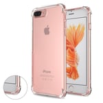 Coque Iphone 7 Plus / Iphone 8 Plus |Garantie A Vie|, Welkoo® Coque Iphone 7 Plus, Housse Iphone 8 Plus En Silicone Renforcé Shockproof Anti Choc Couleur Transparente, Souple Et Flexible. Compatible Avec L'iphone 7 Plus Et L'iphone 8 Plus.