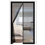 Fillis Moustiquaire magnétique pour porte de balcon, salon, chambre à coucher, porte, terrasse, 100 x 210 cm, en fibre de verre, sans perçage, noir