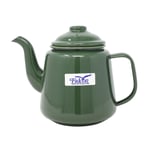 1.5L Enamel Teapot Moss Green Gas Electric Hobs Compatible Induction Safe 14cm