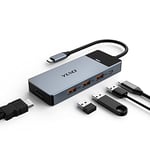 YLSCI Hub USB C, 5 en 1 Hub USB, USB 3.2(10Gbps), HDMI 4K, USB C à Fonction complète (100WPD, 10Gbps), Hub Multifonction utilisé dans Macbook Air/Macbook Pro/Surface Pro et Plus Type-C Dispositifs