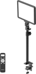 P25 Key Light, Professional Studio Led Panel Video Light, Color Adjustable, Remote Controller, Fill Light For Streaming, Record Videos, Video Calls, Zoom Meetings, Metal Desk Mount Stand