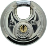 Cadenas Rond à Cylindre,Circle 21 70 SB,9 mm d'Epaisseur de Anse,2 Clés Incluses,Protection Anti-Pincement,Acier Inoxydable(Q1658)