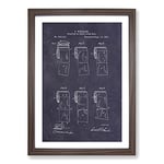 Big Box Art Toilet Roll Patent Dark Framed Wall Art Picture Print Ready to Hang, Walnut A2 (62 x 45 cm)