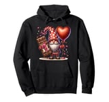 Love Gnome With Valentines Chocolate And Red Heart Balloons Pullover Hoodie