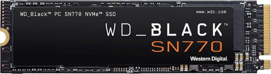 WD_BLACK SN770 SSD 1 To, Disque SSD Interne, Vitesse de lecture jusqu'à 5150 Mo/s, M.2 2280 NVMe SSD, PCIe Gen 4.0, Haute performance disque de jeu, Noir