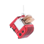 Gisela Graham Red Toaster Novelty Hanging Christmas Tree Decoration for Tree