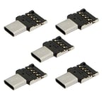 5pcs Ultra Mini Type-C USB-C to USB 2.0 OTG Adapter for Cell Phone Tablet & USB Cable & Flash Disk