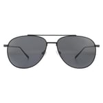 Aviator Matte Black Grey Sunglasses