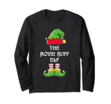 The Movie Buff Elf Christmas Humor Cinephile Elf Pajama Film Long Sleeve T-Shirt