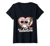 Womens Koalas Are My Valentine Cute Koala Bear Valentines Day V-Neck T-Shirt