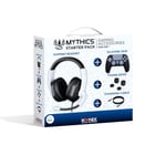 Konix Mythics Starter Pack d'accessoires Gaming pour PS5 - Casque Filaire - Coque de Protection Manette DualSense - Appuie-Pouces - Câble de Charge