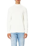 JACK & JONES Men's Jjebasic Knit Mock Neck Noos Pullover Sweater, Cloud Dancer, L