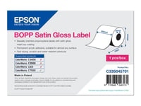 Epson - Biaksielt Innretter Polypropylen (Pp) - Blank Sateng - Permanent Akryl-Adhesiv - Toppbelagt - Rull (22 Cm X 750 M) 1 Rull(Er) Sammenhengende Etiketter - For Colorworks C7500, C7500g, Tm-C7500g