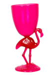 Bright Pink Plastic Flamingo Party Cocktail Glass Reusable Hawaiian Cup 20cm