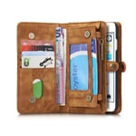 CaseMe iPhone 6/6S Rymligt plånboksfodral med många kortfack, brun
