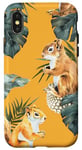 Coque pour iPhone X/XS Jaune Bohemian Tropical Squirrels Just Wanna Have Fun Phone